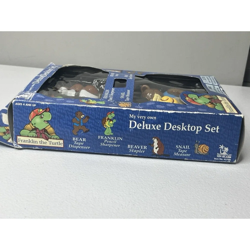 Vtg Franklin The Turtle Deluxe Desktop Set Tape Dispenser Pencil Sharpen Stapler